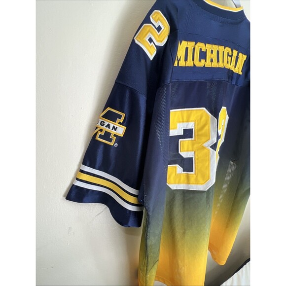 Michigan Wolverines Jersey Mens 2XL Blue Gold Sewn Vintage Colosseum 90s - Picture 2 of 7